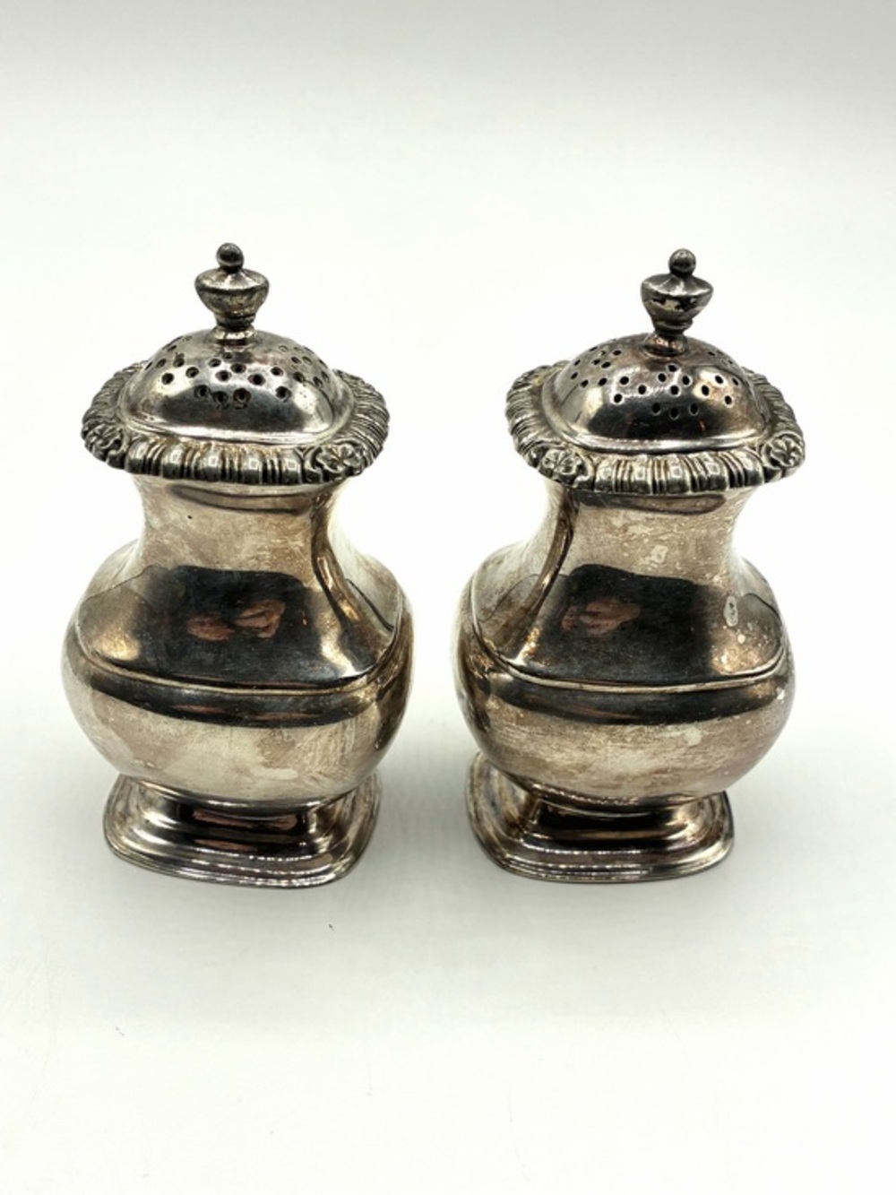 Antique EG Webster & Son Silver Plate Salt Pepper Shakers Victorian Pair